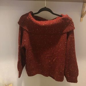 Vici Off the Shoulder Loveriche Sweater in Rust